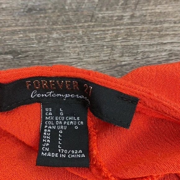 Forever 21 Contemporary Orange Large Top - Picture 6 of 10
